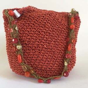 *SOLD* Poppie Jones Paper Straw boho shoulder bag